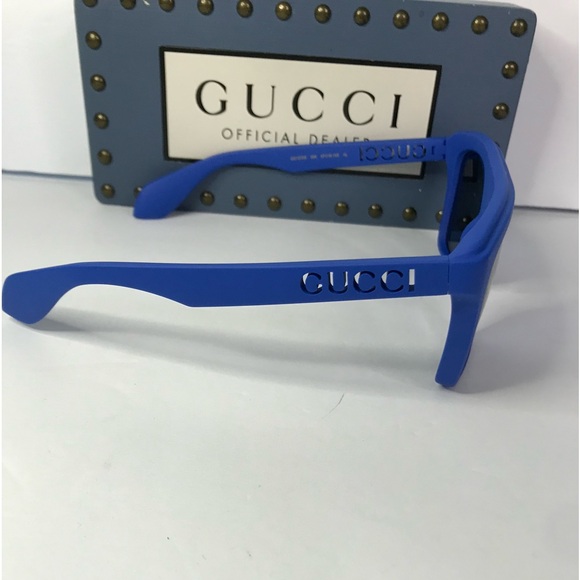 💯 Authentic - NEW Gucci GG1570S - 004 Blue Sunglasses - Picture 11 of 14